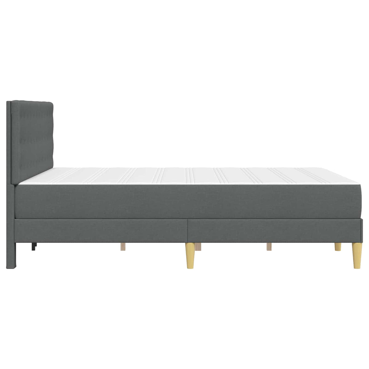 Bed Frame with Mattress Dark Grey 137 x 190 cm Fabric
