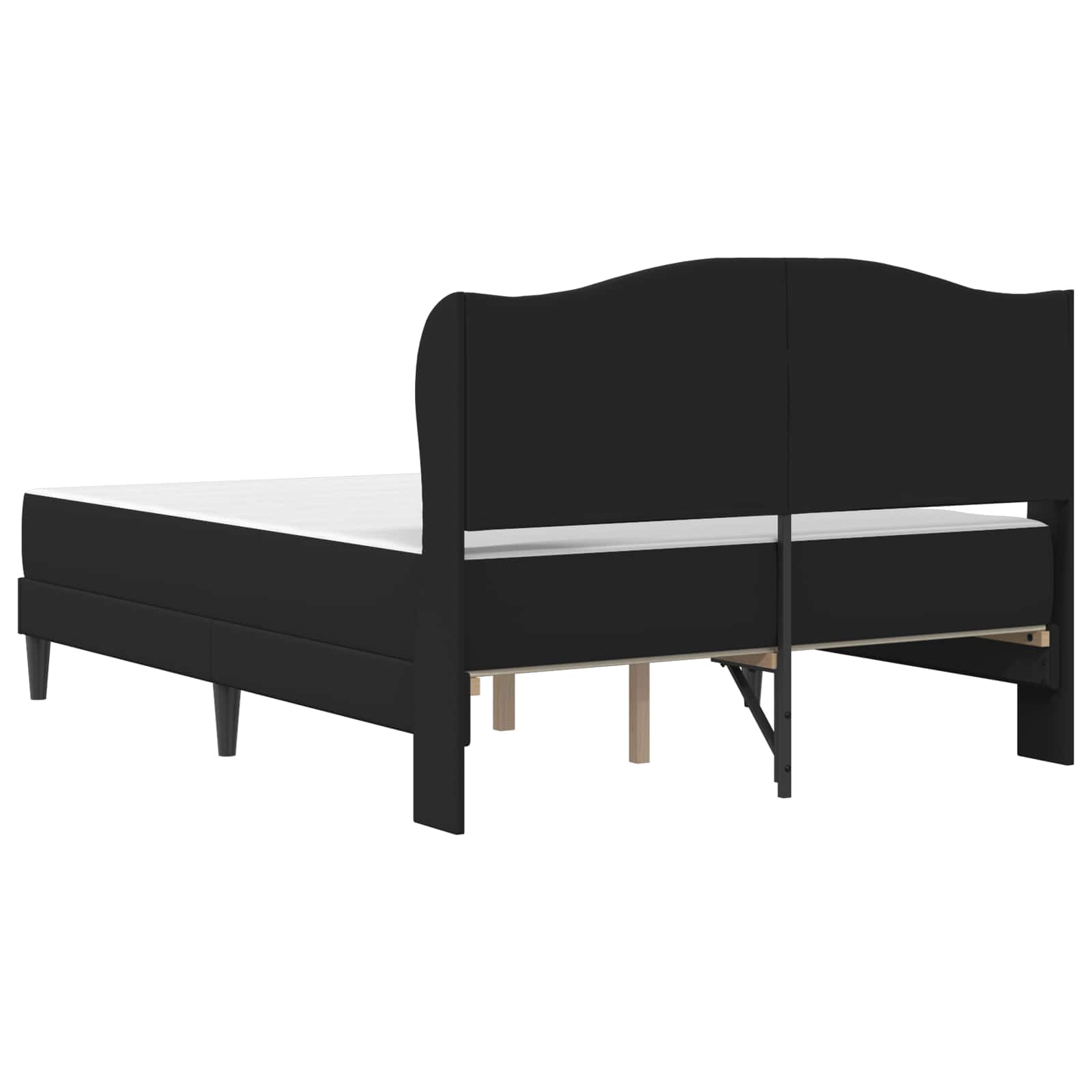 Bed Frame with Headboard Black 137 x 190 cm Faux Leather