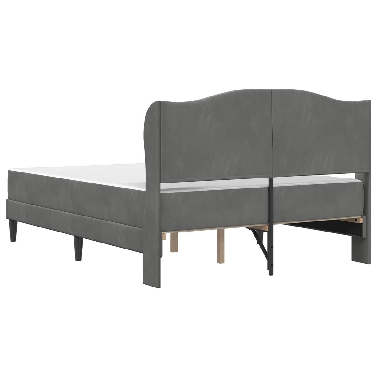 Bed Frame with Headboard Dark Grey 137 x 190 cm Velvet