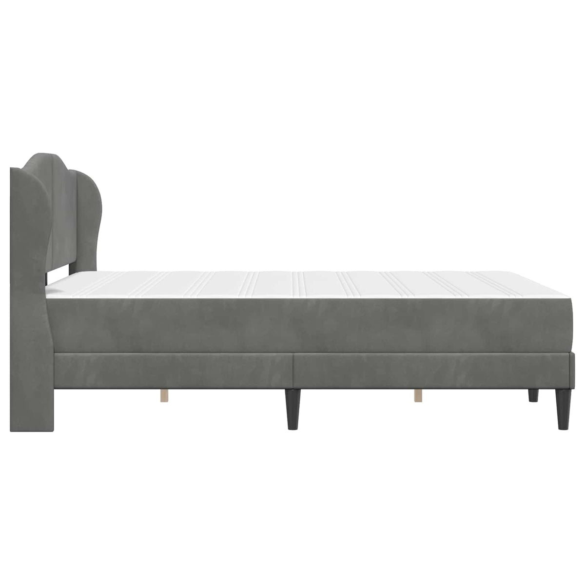 Bed Frame with Headboard Dark Grey 137 x 190 cm Velvet