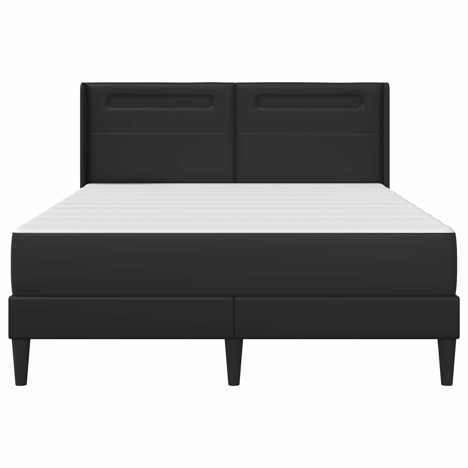 Bed Frame with Mattress Black 137 x 190 cm Faux Leather