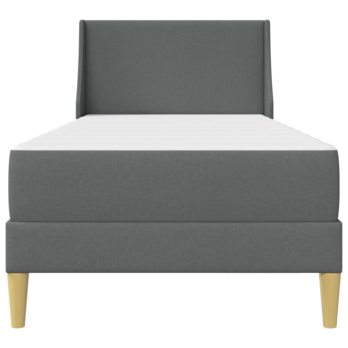 Bed Frame with Mattress Dark Grey 107 x 203 cm Fabric
