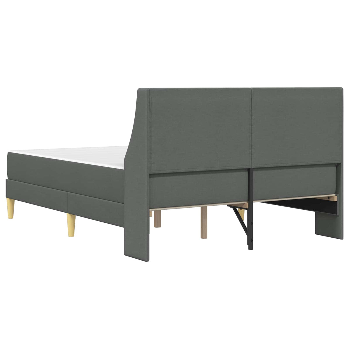 Bed Frame with Mattress Dark Grey 137 x 190 cm Fabric