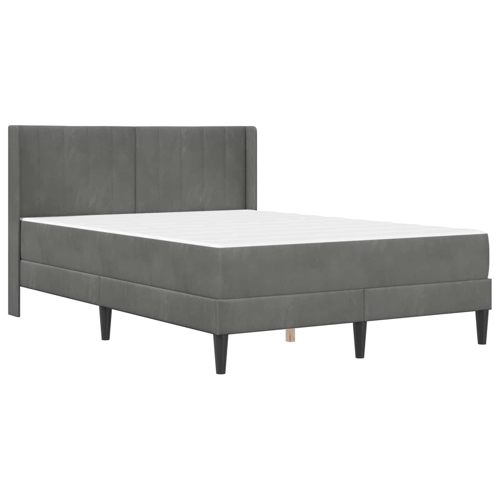 Bed Frame with Mattress 2 pcs Dark Grey 137 x 190 cm Velvet