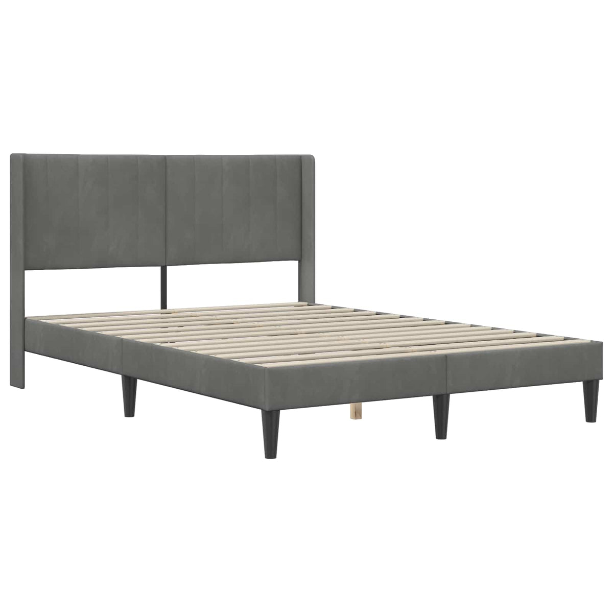 Bed Frame with Mattress 2 pcs Dark Grey 137 x 190 cm Velvet