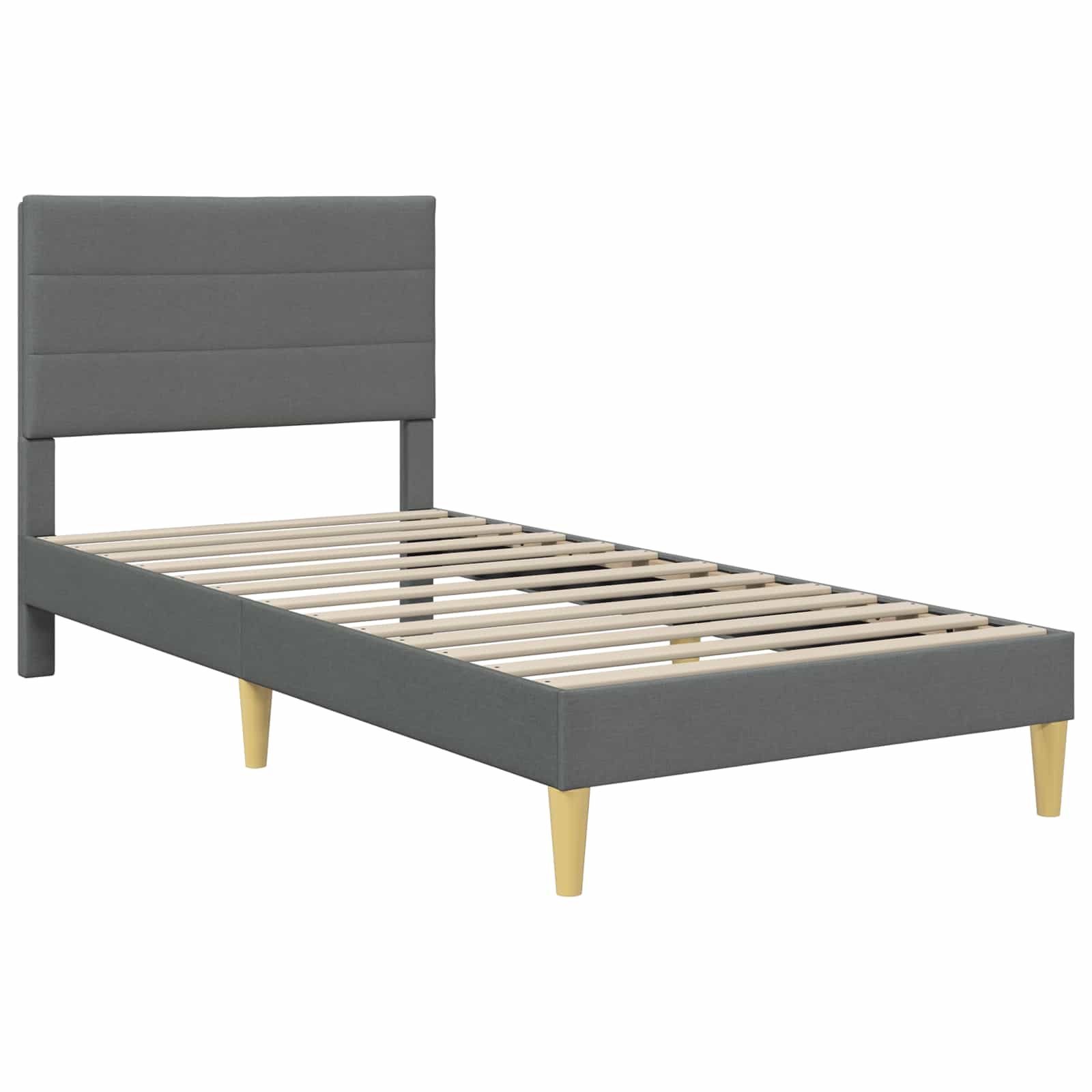 Bed Frame with Mattress 2 pcs Dark Grey 107 x 203 cm Fabric