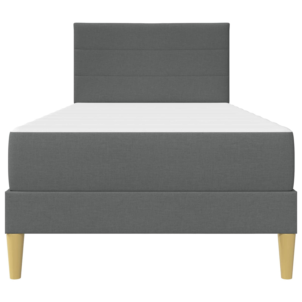 Bed Frame with Mattress 2 pcs Dark Grey 90 x 190 cm Fabric