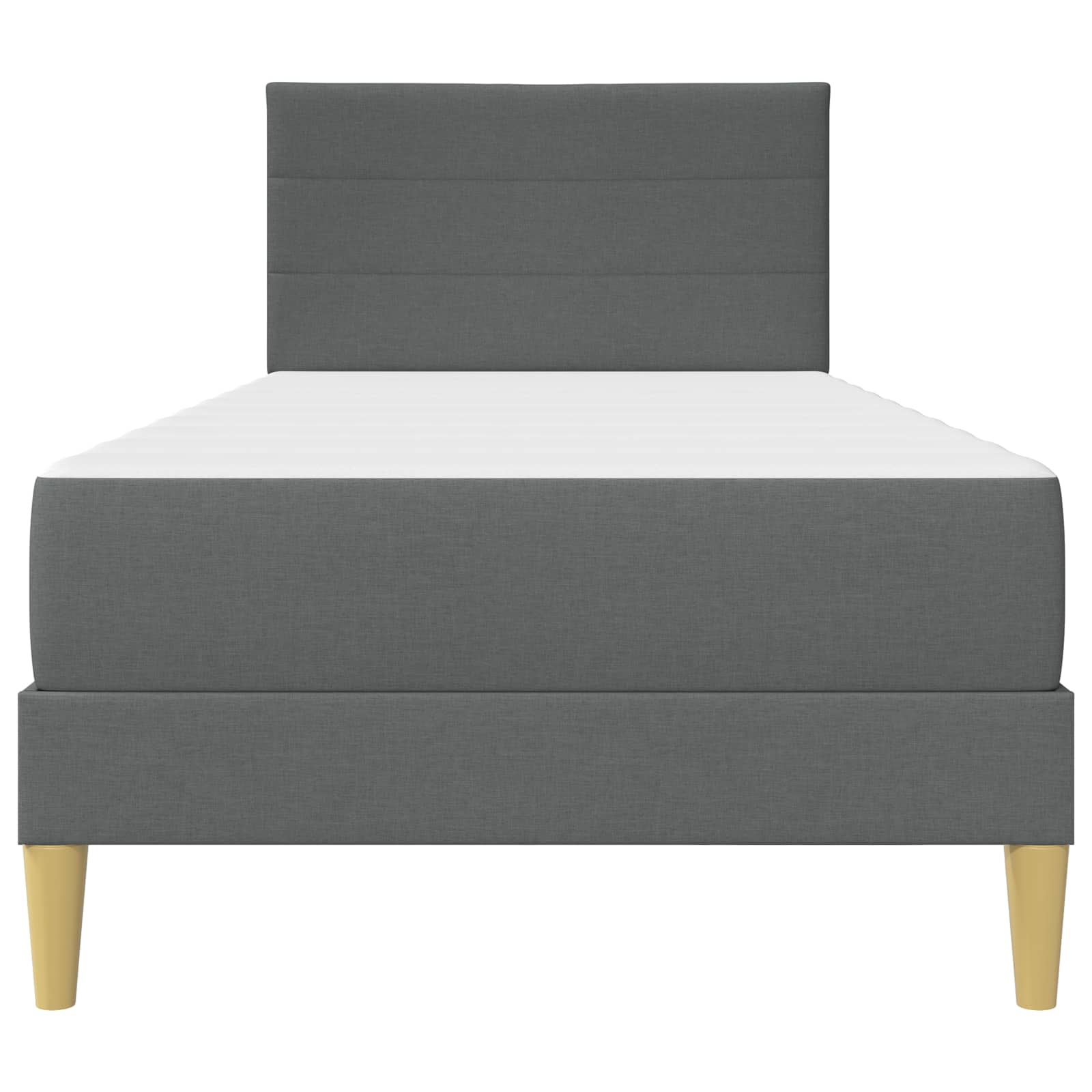 Bed Frame with Mattress 2 pcs Dark Grey 90 x 190 cm Fabric