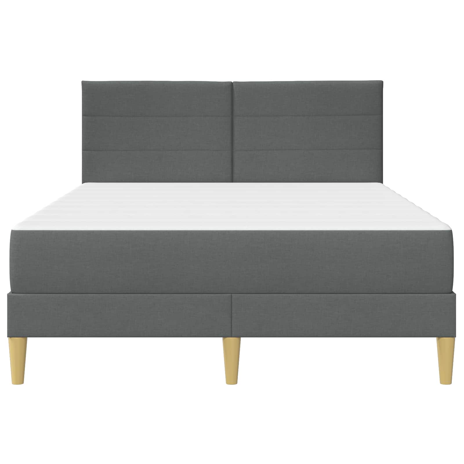 Bed Frame with Mattress 2 pcs Dark Grey 137 x 190 cm Fabric