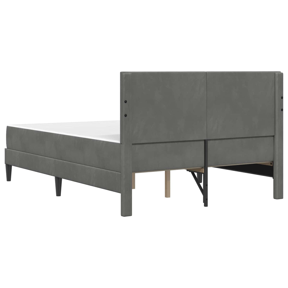 Bed Frame with Mattress Dark Grey 137 x 190 cm Velvet
