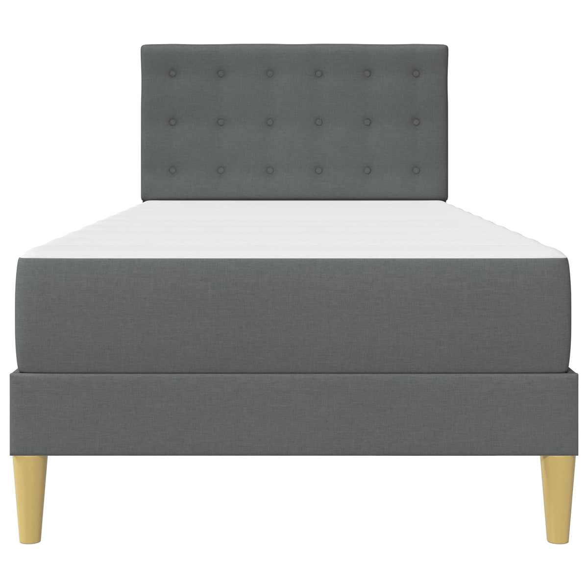 Bed Frame with Mattress Dark Grey 107 x 203 cm Fabric