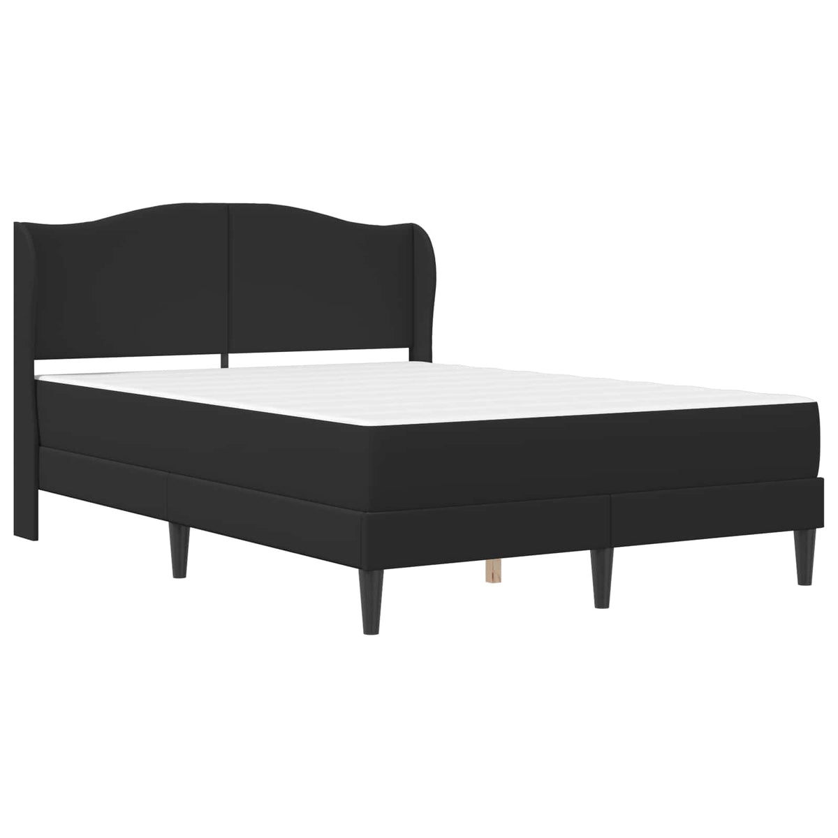 Bed Frame with Headboard Black 137 x 190 cm Faux Leather