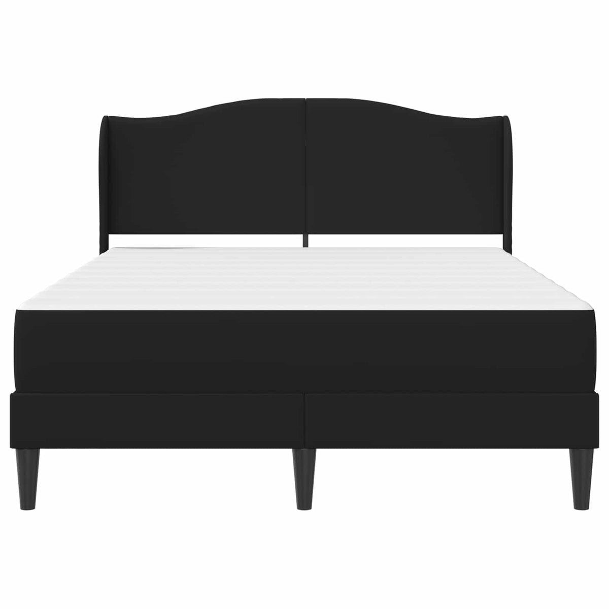 Bed Frame with Headboard Black 137 x 190 cm Faux Leather