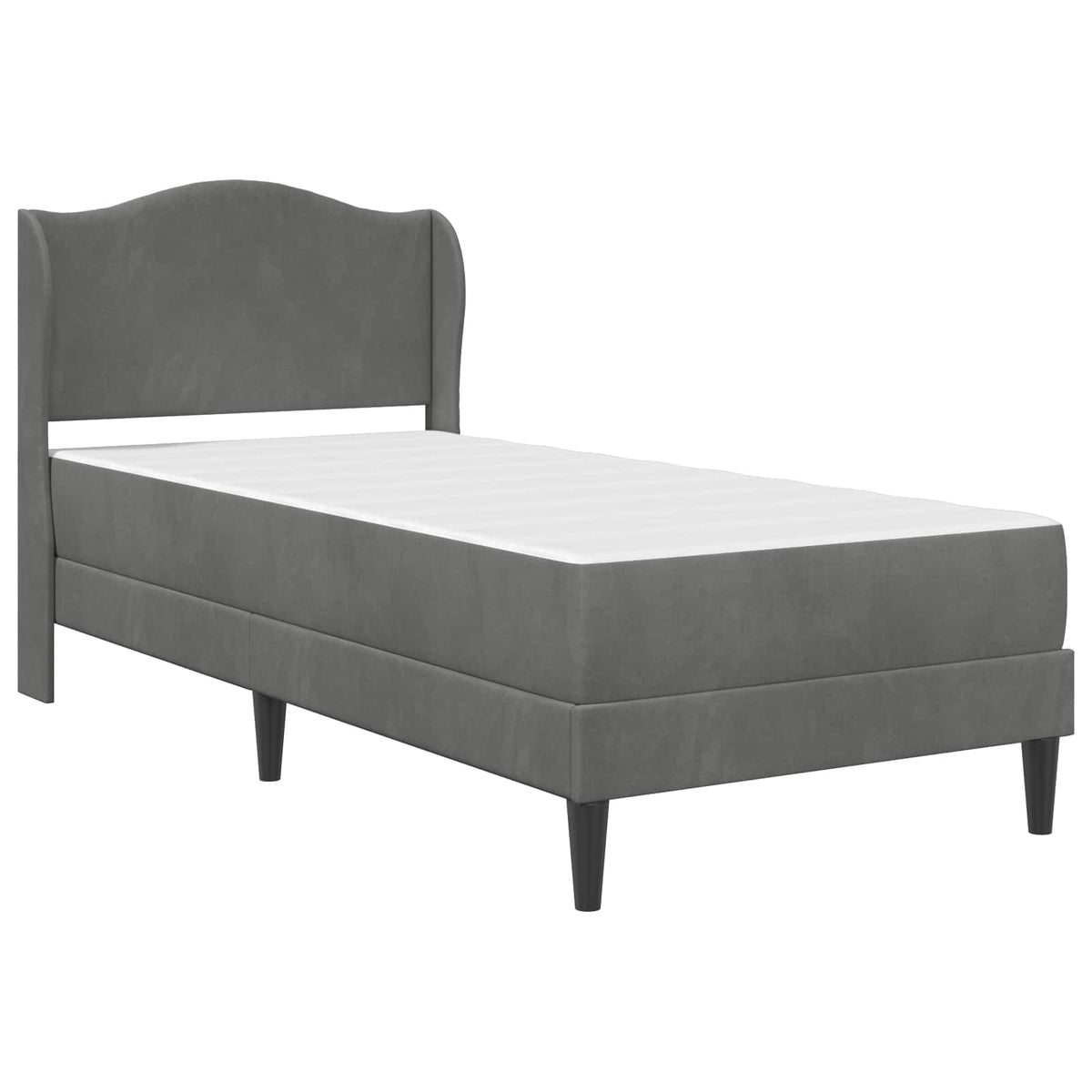 Bed Frame with Headboard Dark Grey 107 x 203 cm Velvet