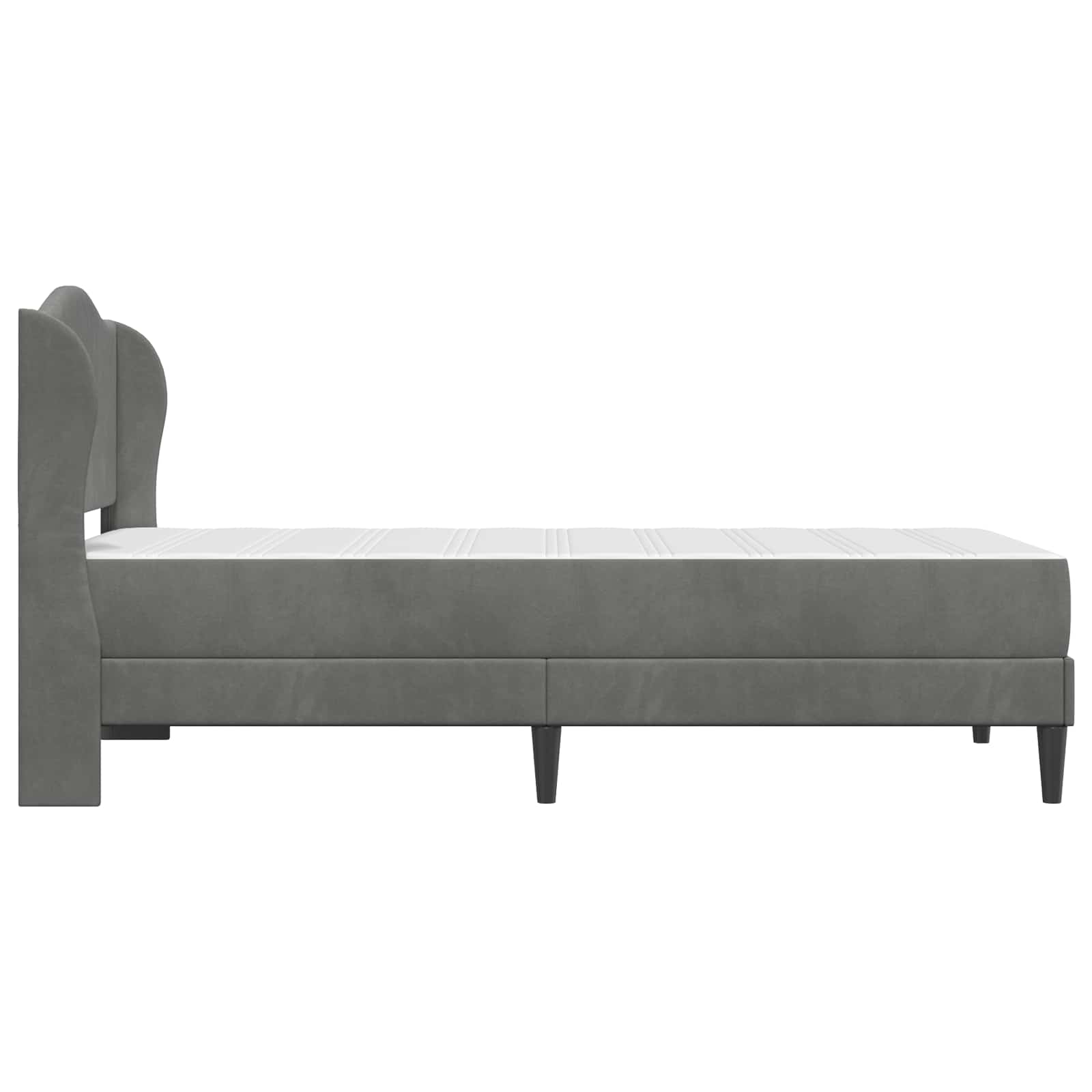 Bed Frame with Headboard Dark Grey 107 x 203 cm Velvet