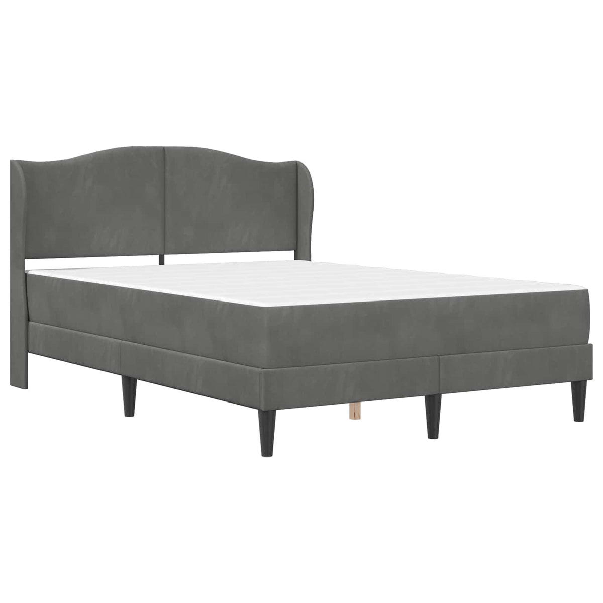 Bed Frame with Headboard Dark Grey 137 x 190 cm Velvet