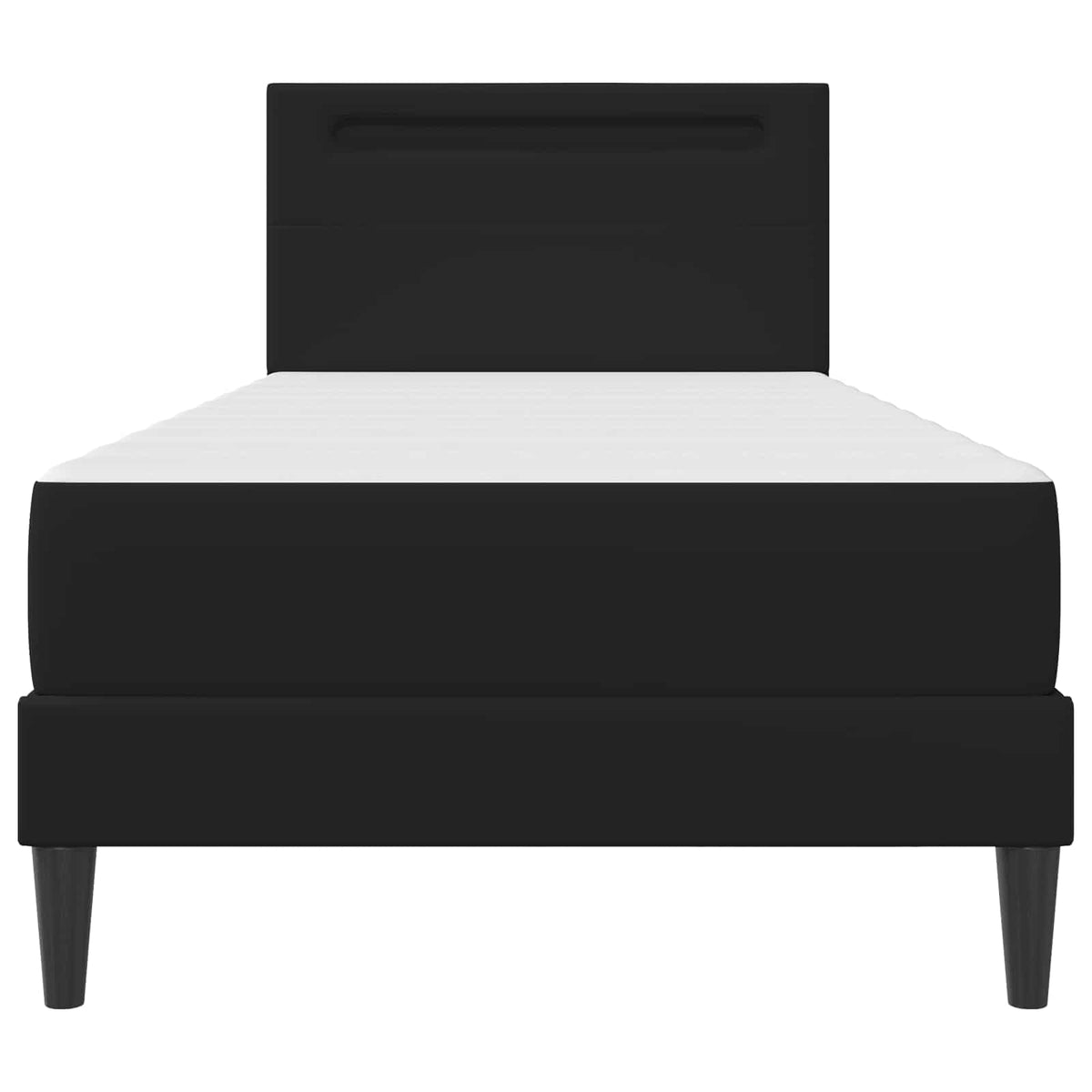 Bed Frame with LED Strip Lights Black Faux Leather