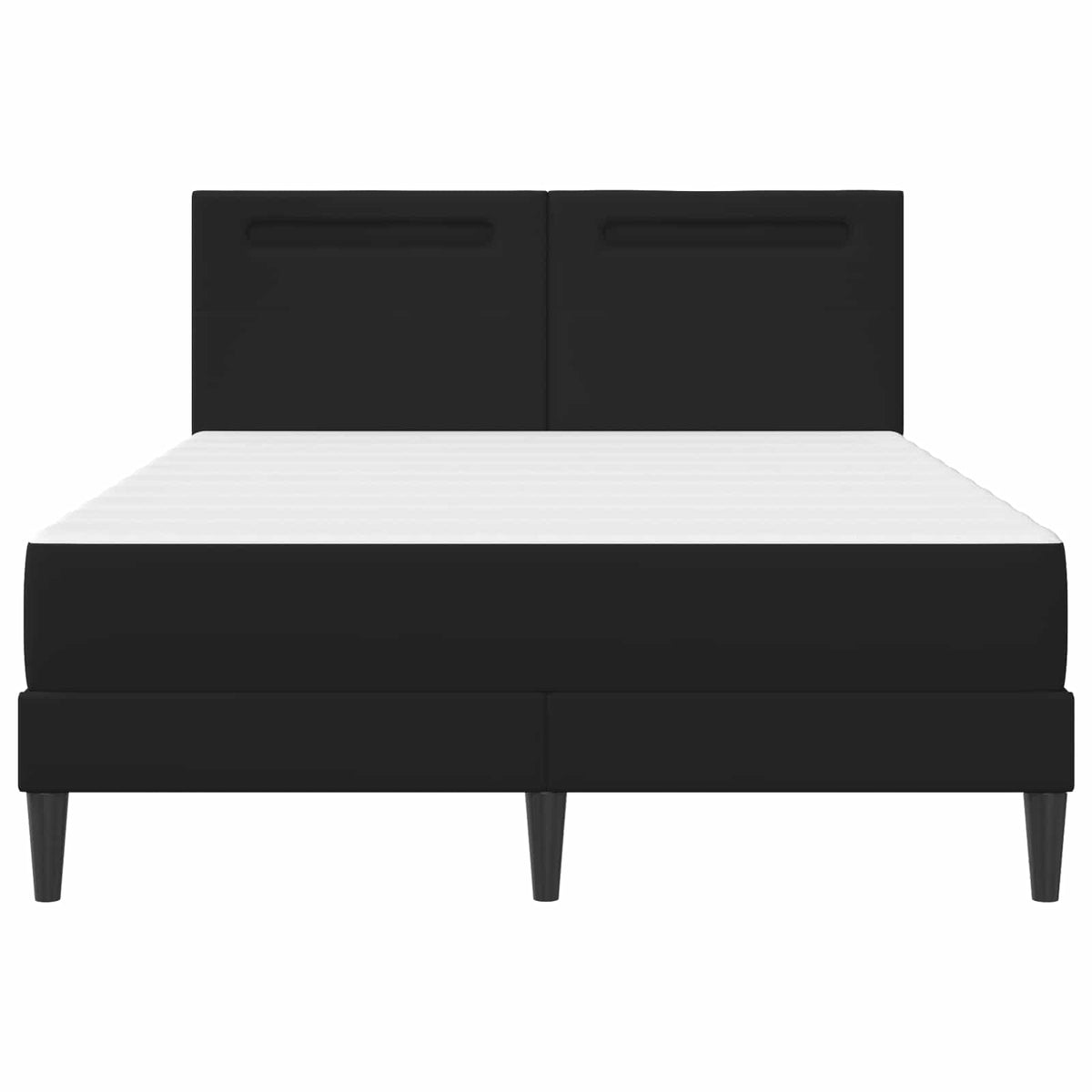 Bed Frame with LED Strip Lights Black Faux Leather