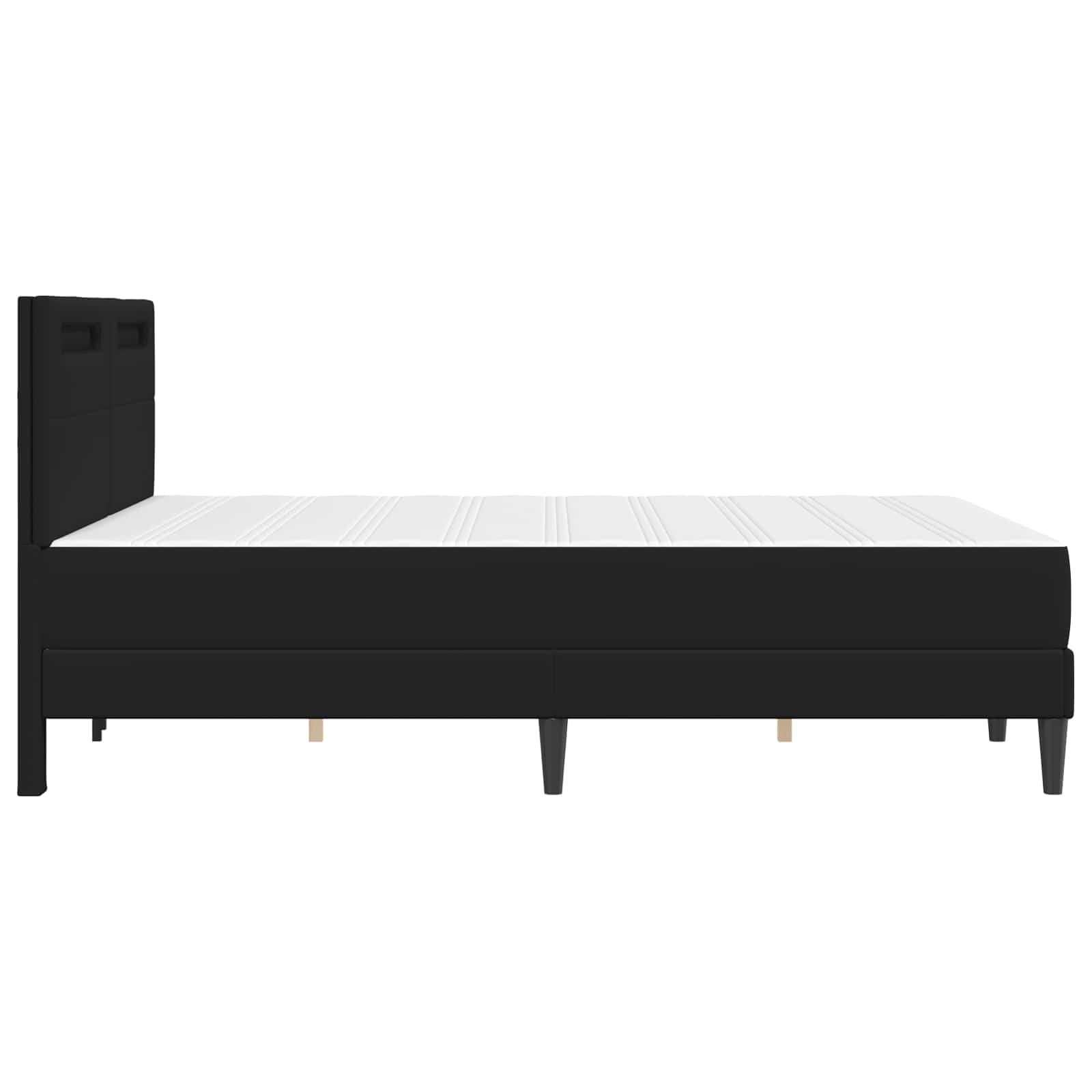 Bed Frame with LED Strip Lights Black Faux Leather