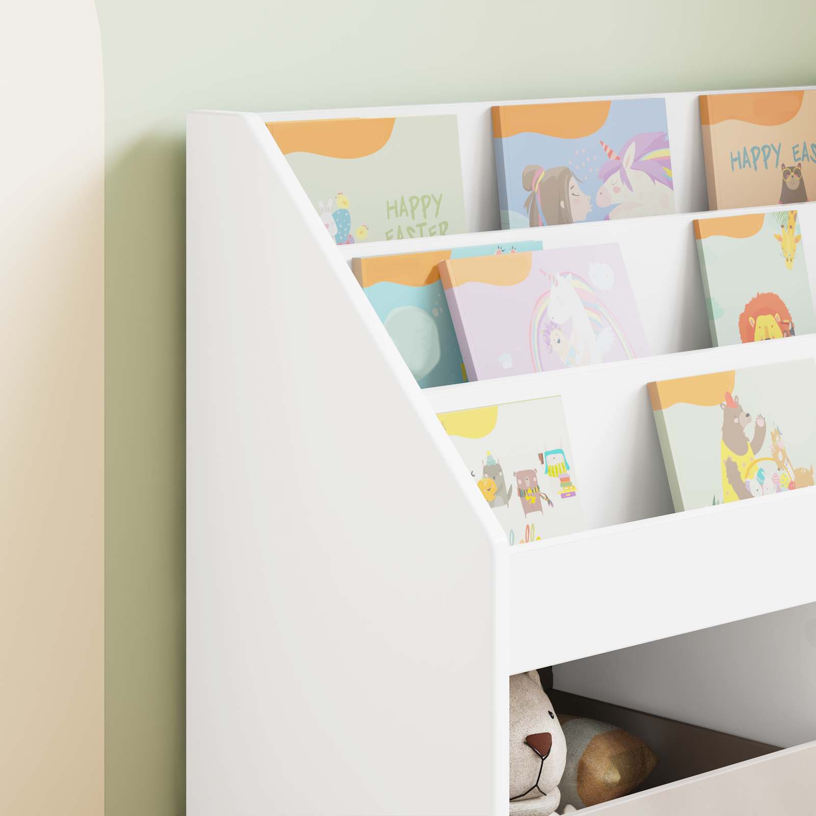 Kids Bookshelf White 72.5 x 29.5 x 69 cm Engineered Wood