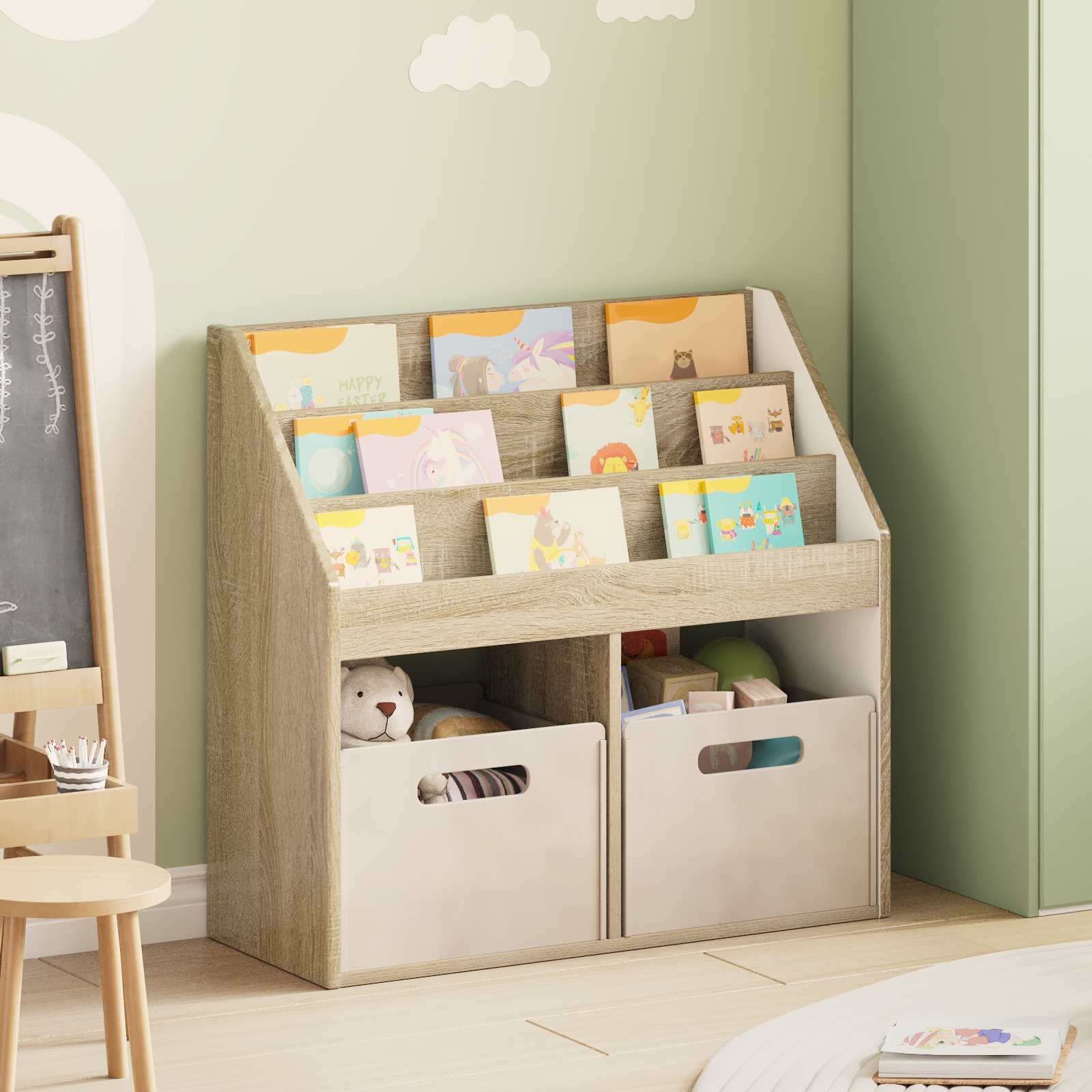 Kids Bookshelf Sonoma Oak 72.5 x 29.5 x 69 cm Engineered Wood