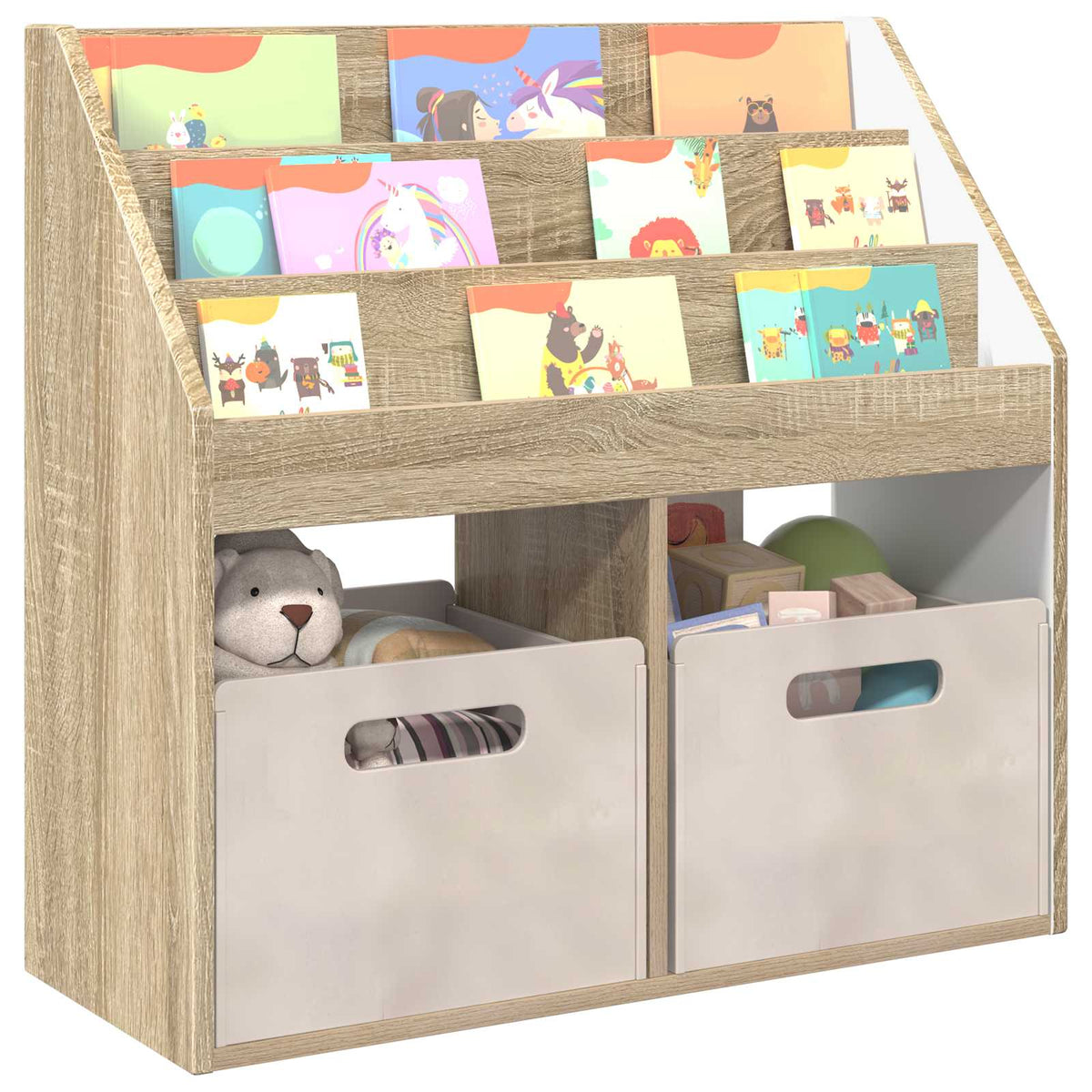 Kids Bookshelf Sonoma Oak 72.5 x 29.5 x 69 cm Engineered Wood