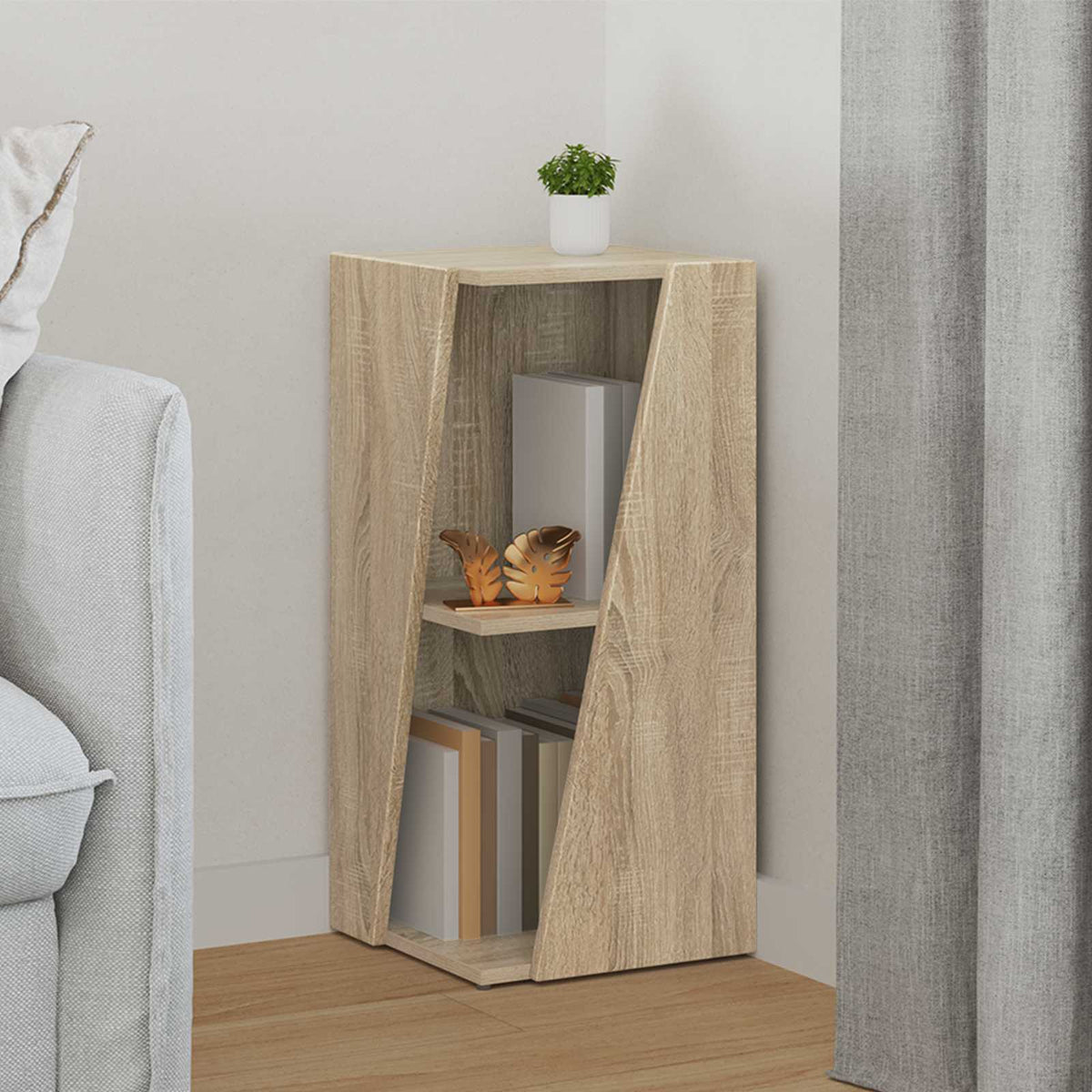 Side Shelf Sonoma Oak 33 x 32 x 70.5 cm Engineered Wood
