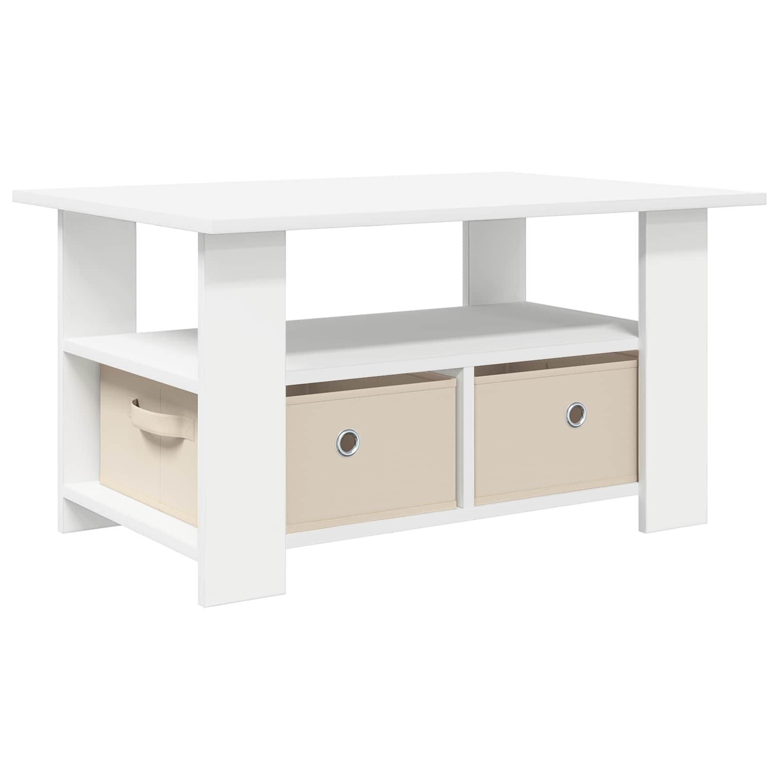 Coffee Table with Drawer White 77 x 55 x 42 cm Engineered Wood