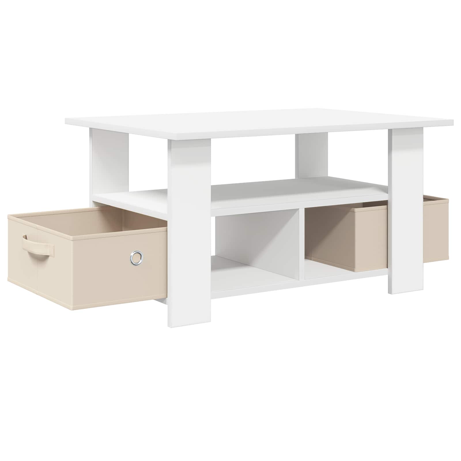Coffee Table with Drawer White 77 x 55 x 42 cm Engineered Wood