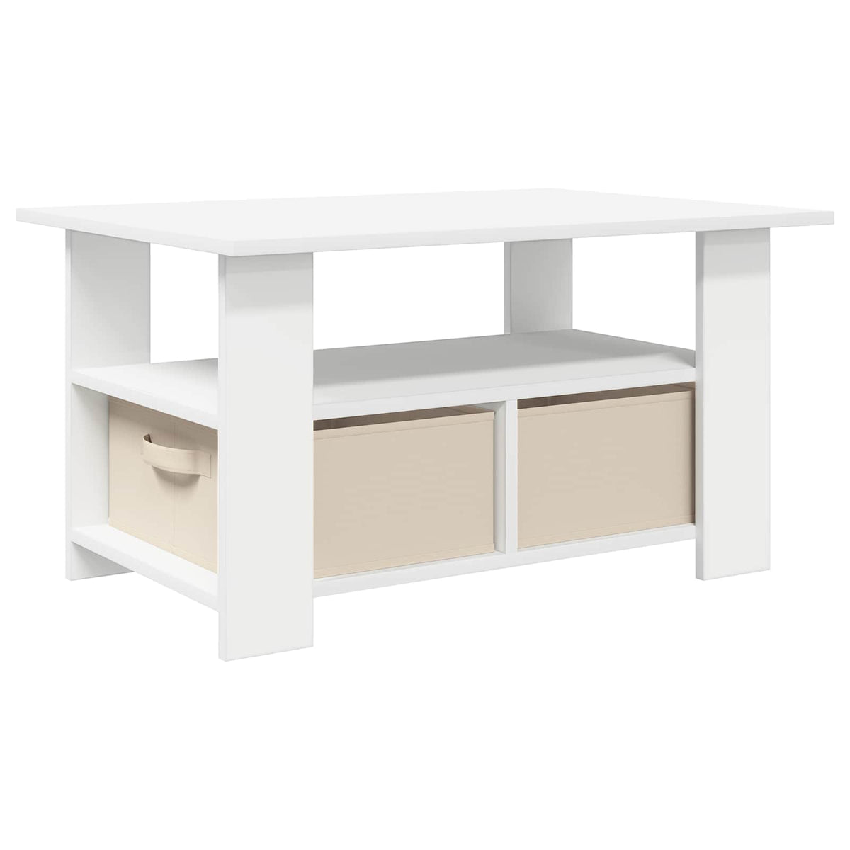Coffee Table with Drawer White 77 x 55 x 42 cm Engineered Wood