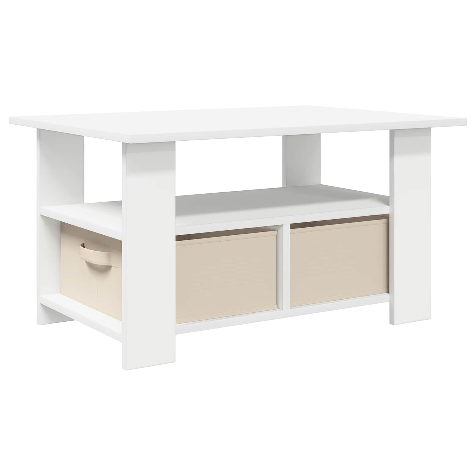 Coffee Table with Drawer White 77 x 55 x 42 cm Engineered Wood