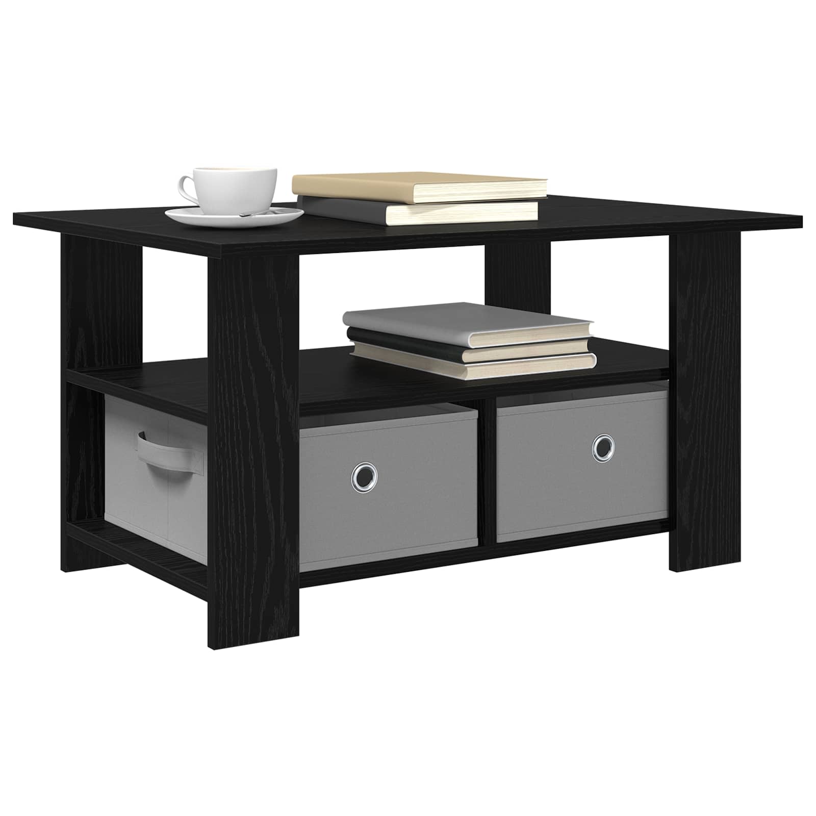 Coffee Table Black Oak 77 x 55 x 42 cm Engineered Wood