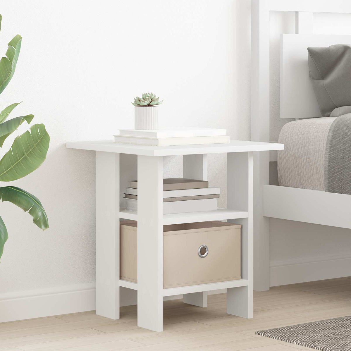 Bedside Table 2 pcs White 41 x 40 x 45 cm Engineered Wood