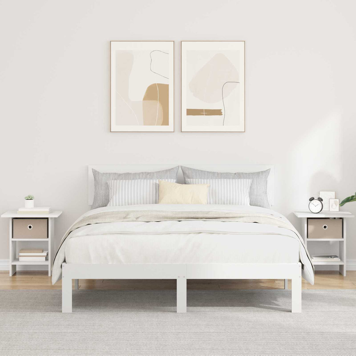 Bedside Table 2 pcs White 41 x 40 x 45 cm Engineered Wood