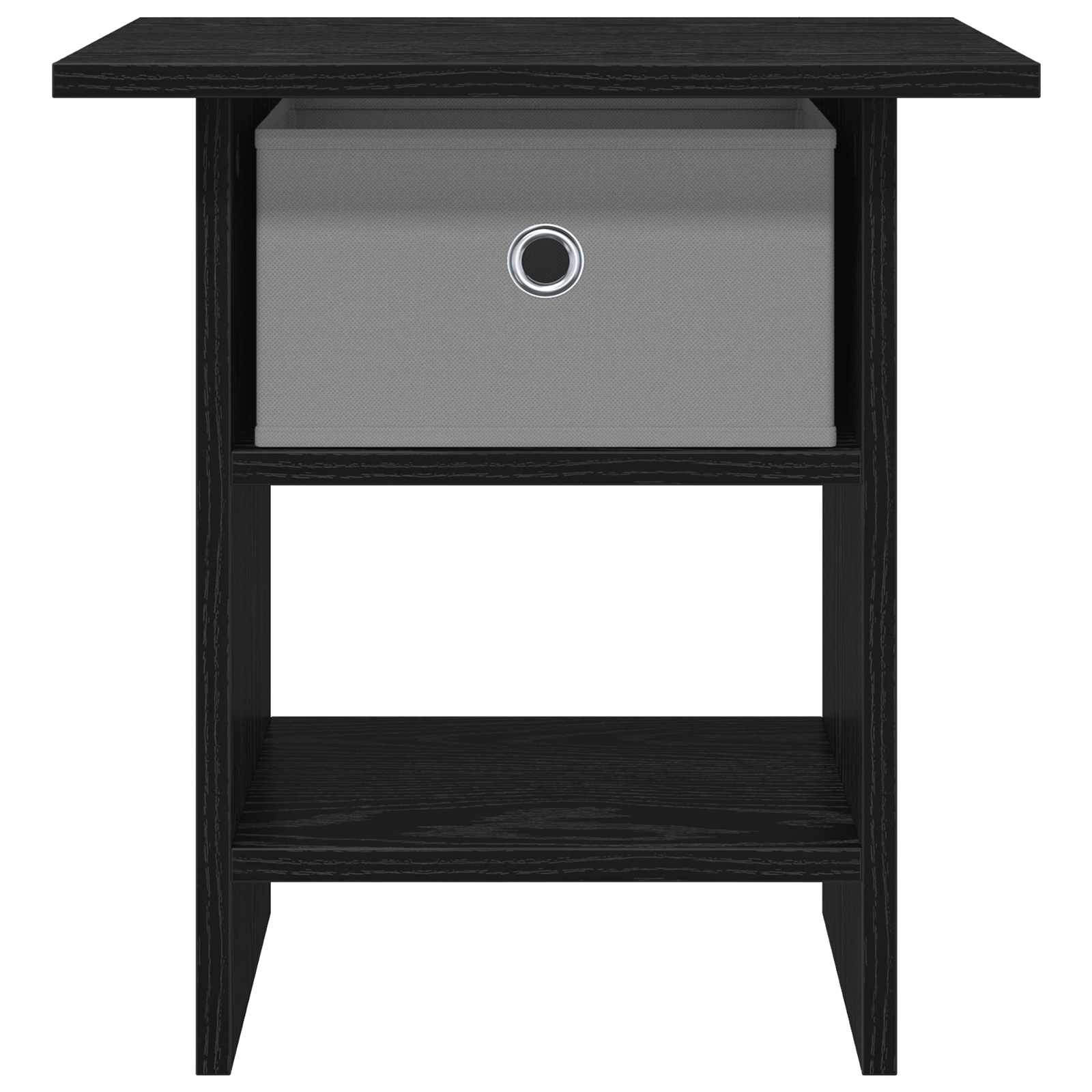 Bedside Table 2 pcs Black Oak 41 x 40 x 45 cm Engineered Wood