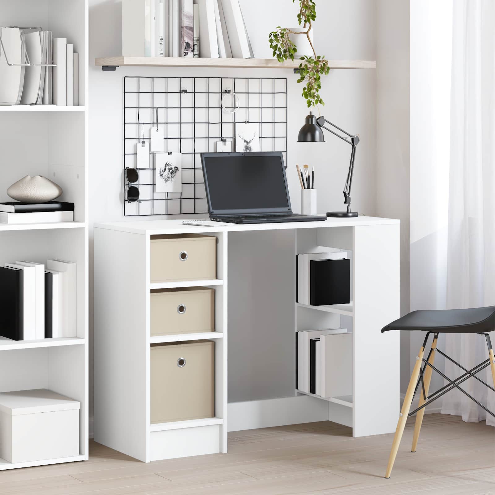 Desk with Drawer White 100 x 40 x 75 cm Engineered Wood