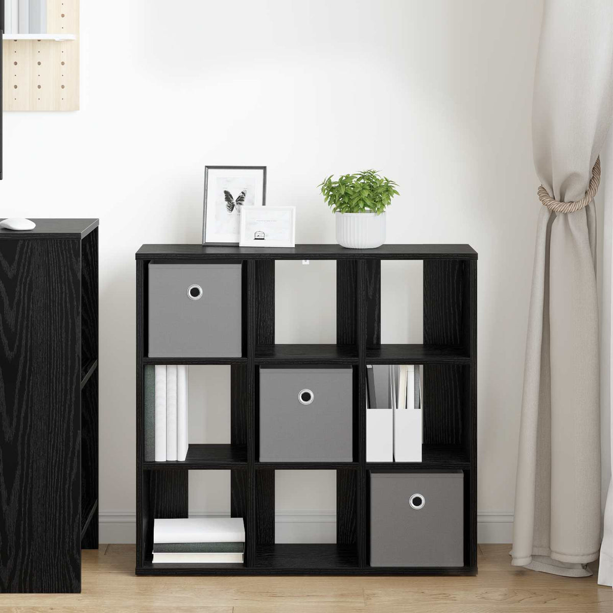 Sideboard with Drawer Black Oak 73.5 x 24 x 69.5 cm