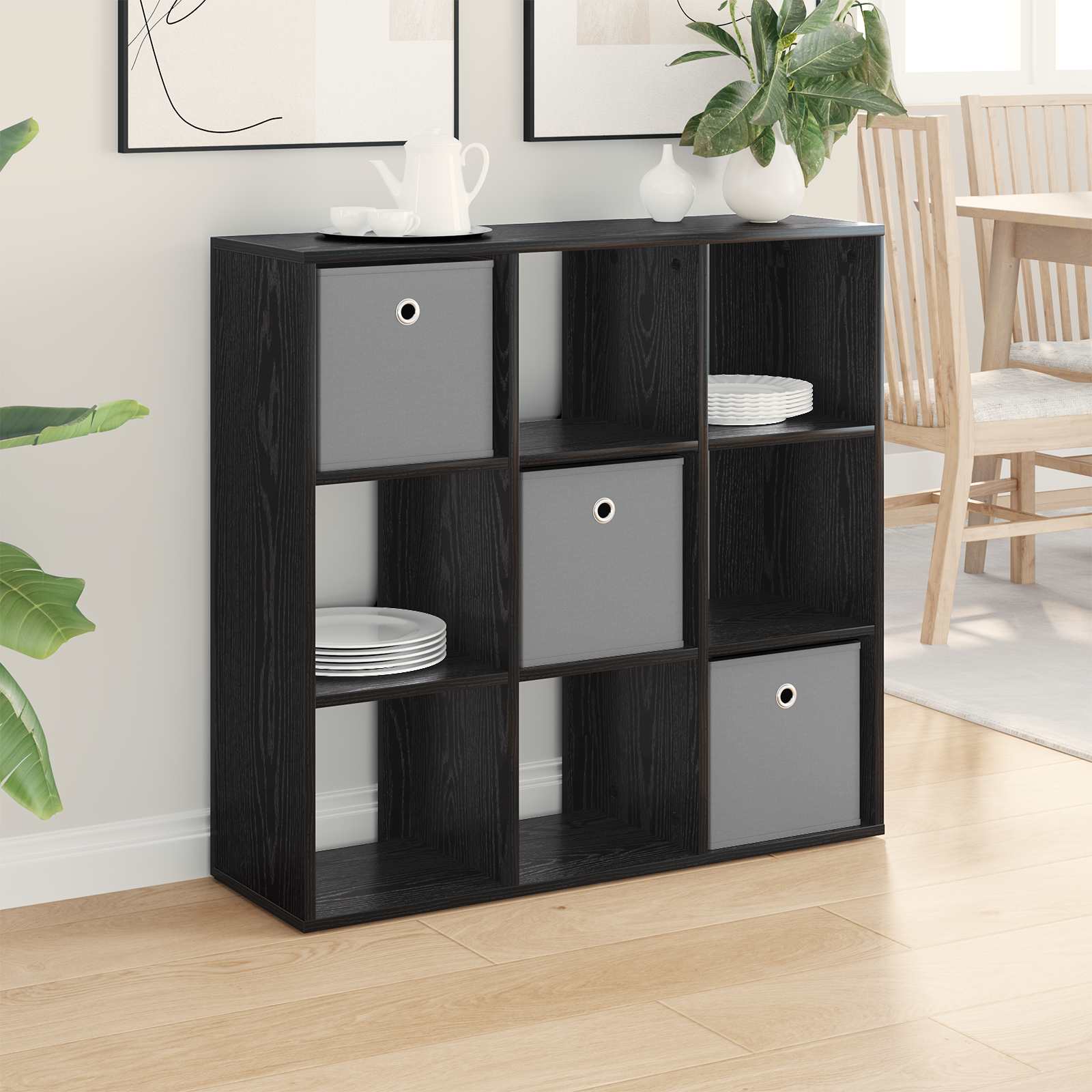 Sideboard with Drawer Black Oak 88.5 x 29 x 84.5 cm