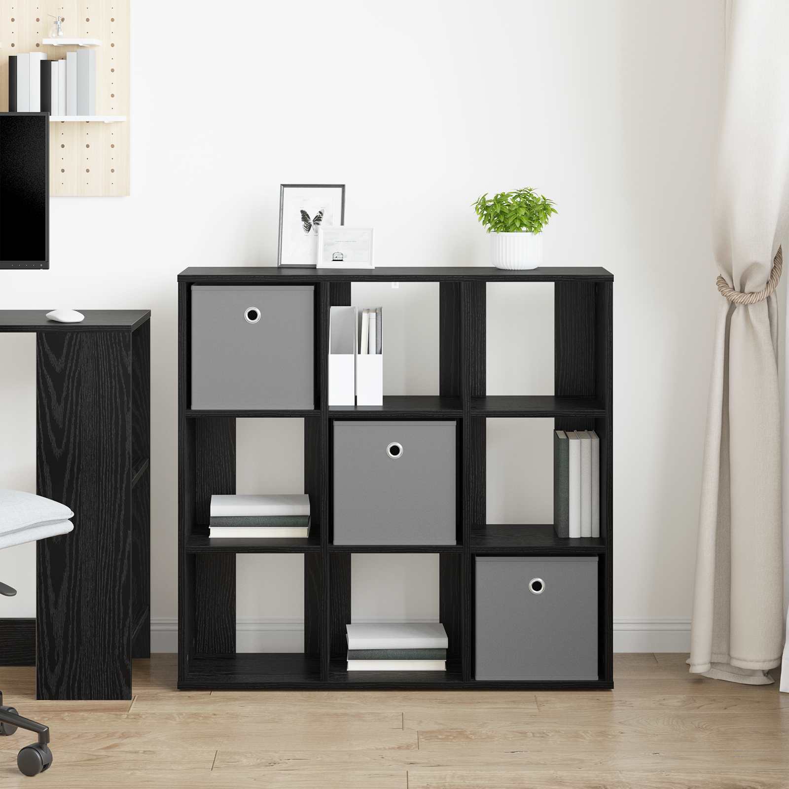 Sideboard with Drawer Black Oak 88.5 x 29 x 84.5 cm