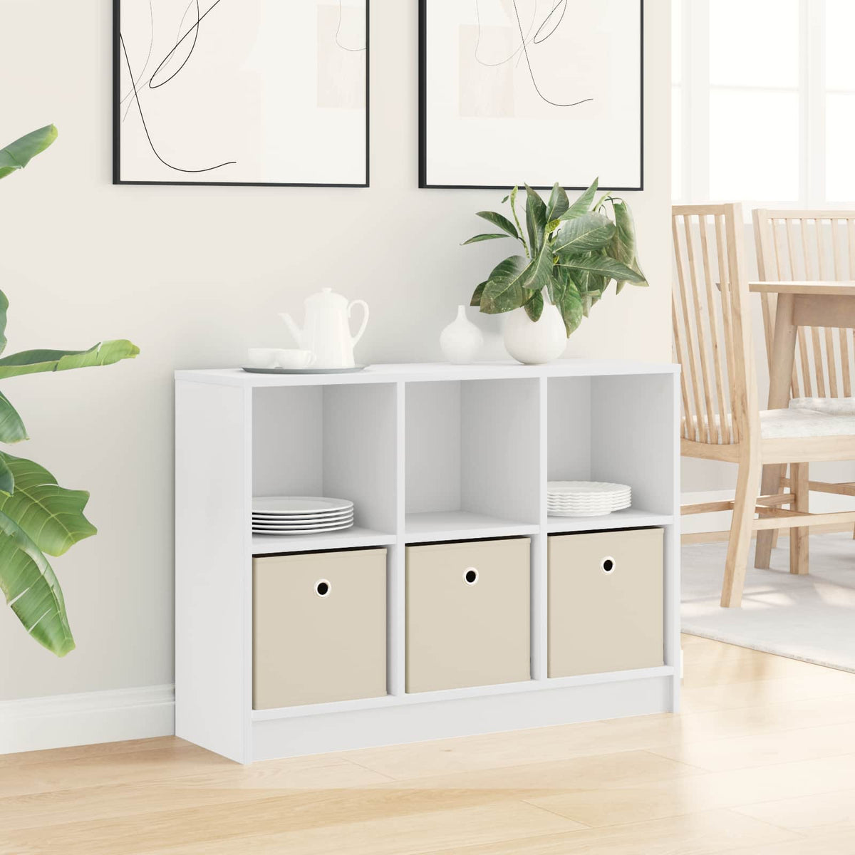 Sideboard with Drawer White 88.5 x 27.5 x 63.5 cm
