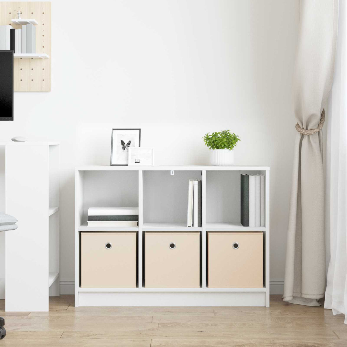 Sideboard with Drawer White 88.5 x 27.5 x 63.5 cm