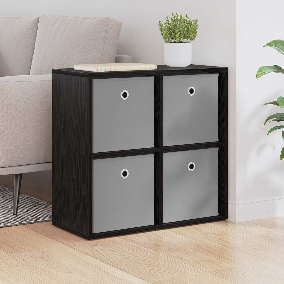 Sideboard with Drawer Black Oak 59.5 x 27 x 57 cm