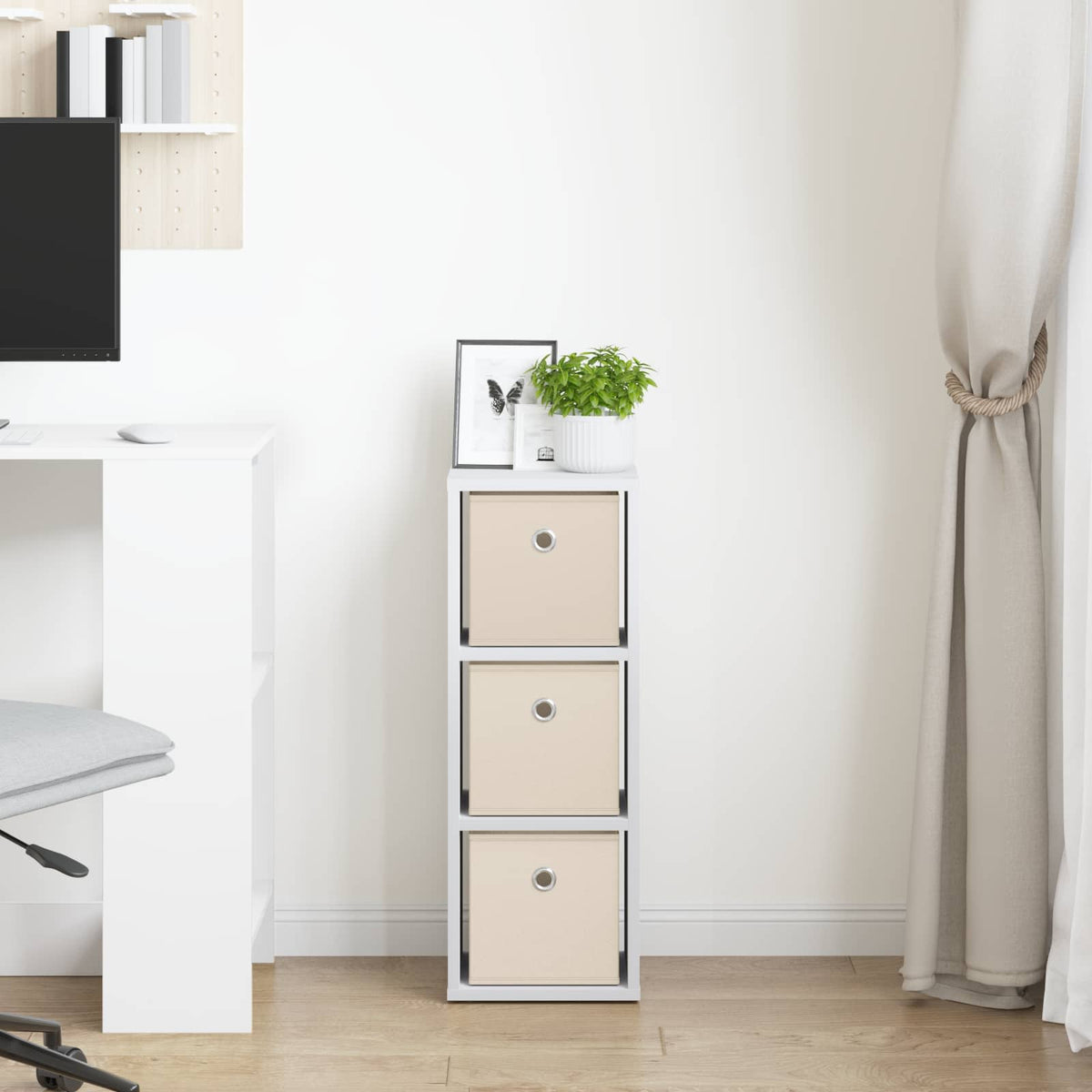 Sideboard with Drawer White 25.5 x 22 x 69.5 cm