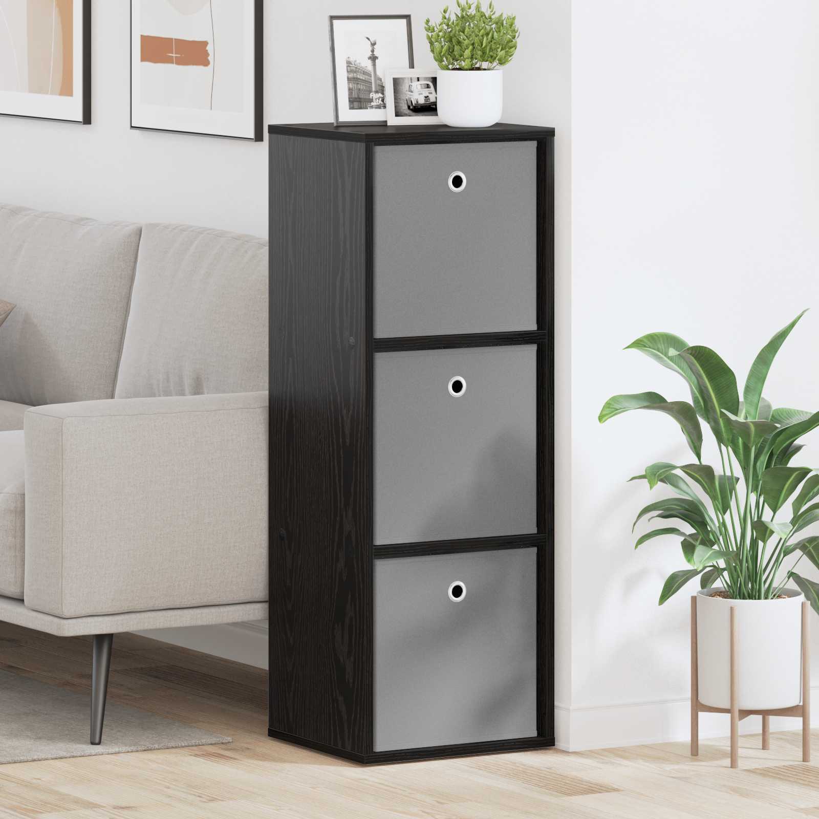Sideboard with Drawer Black Oak 35 x 32 x 99.5 cm