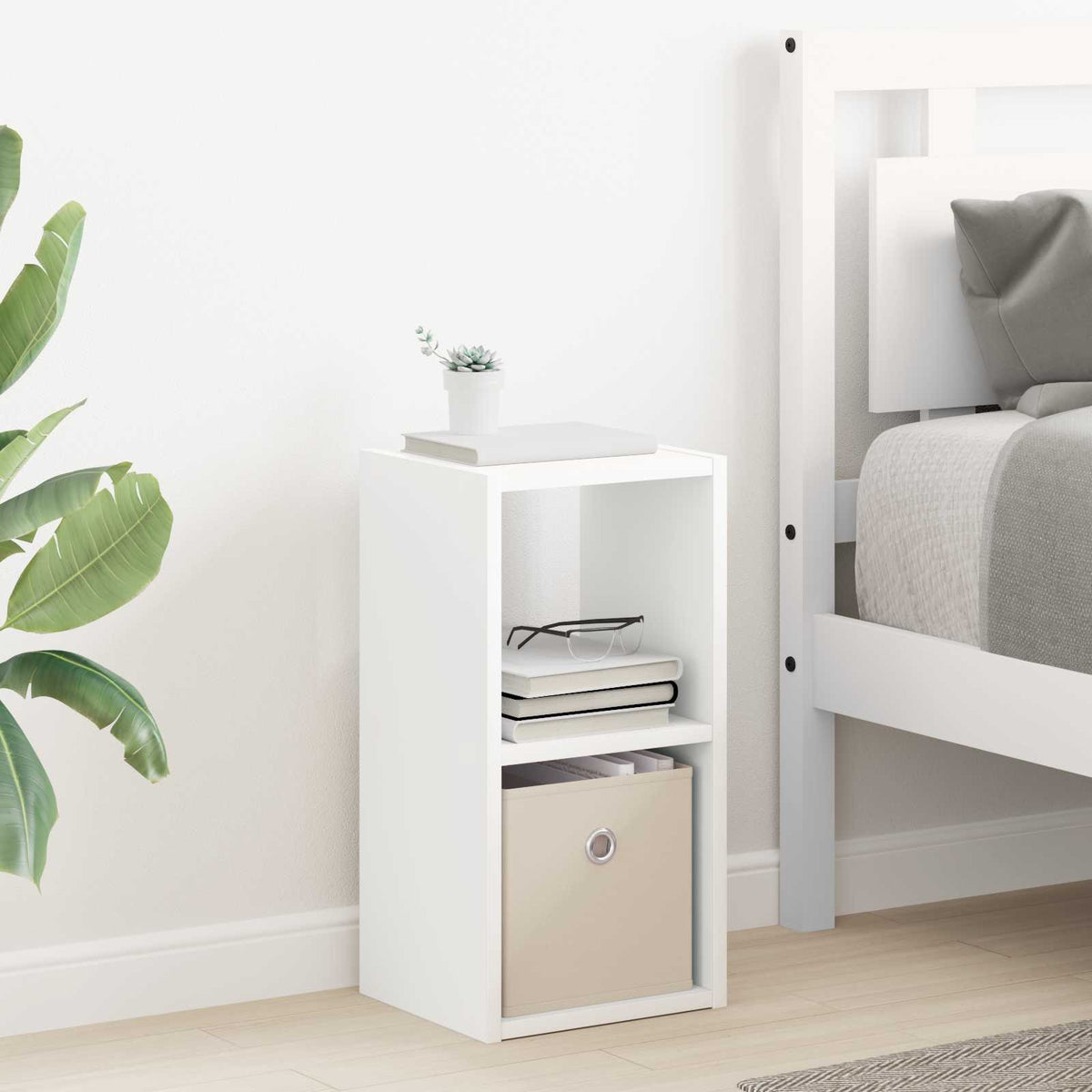 Bedside Table 2 pcs White 25.5 x 22 x 49.5 cm Engineered Wood