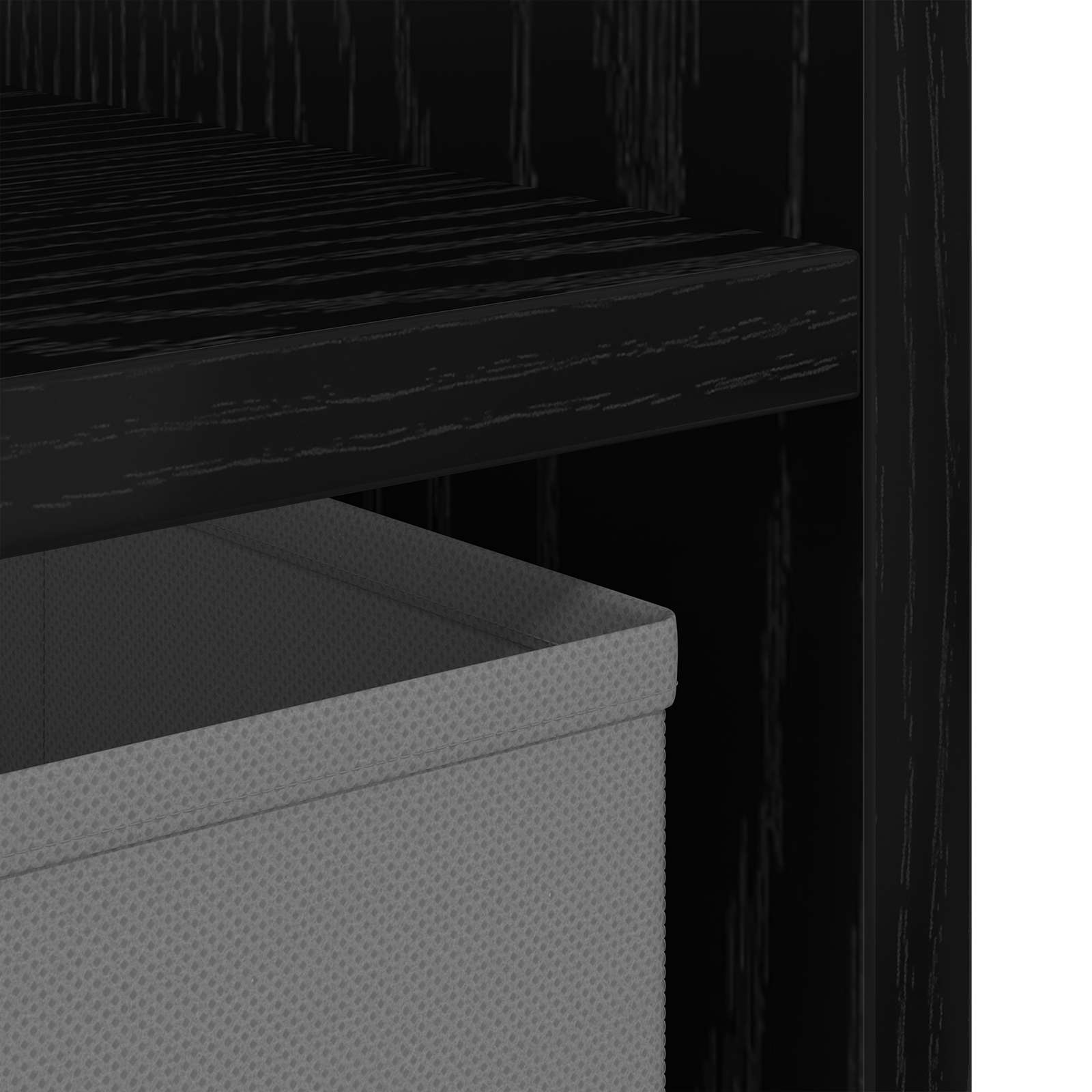 Bedside Table with Drawer 2 pcs Black Oak 25.5 x 22 x 49.5 cm