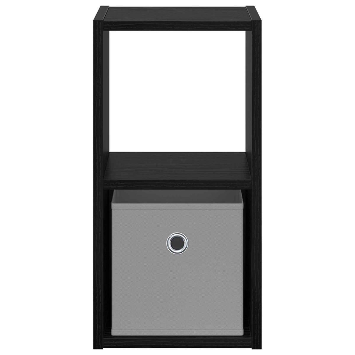 Bedside Table with Drawer 2 pcs Black Oak 25.5 x 22 x 49.5 cm
