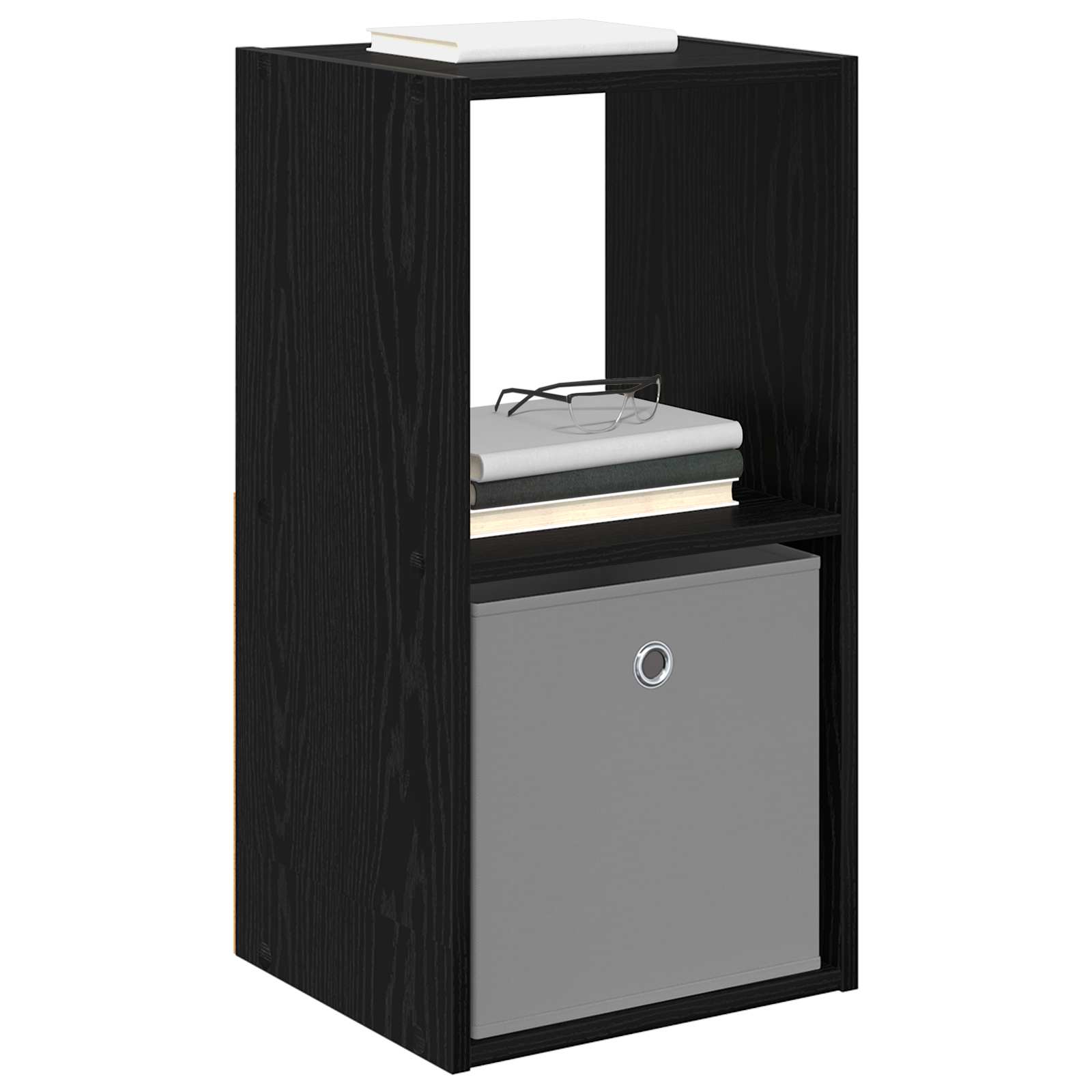 Bedside Table 2 pcs Black Oak 35 x 32 x 68.5 cm Engineered Wood
