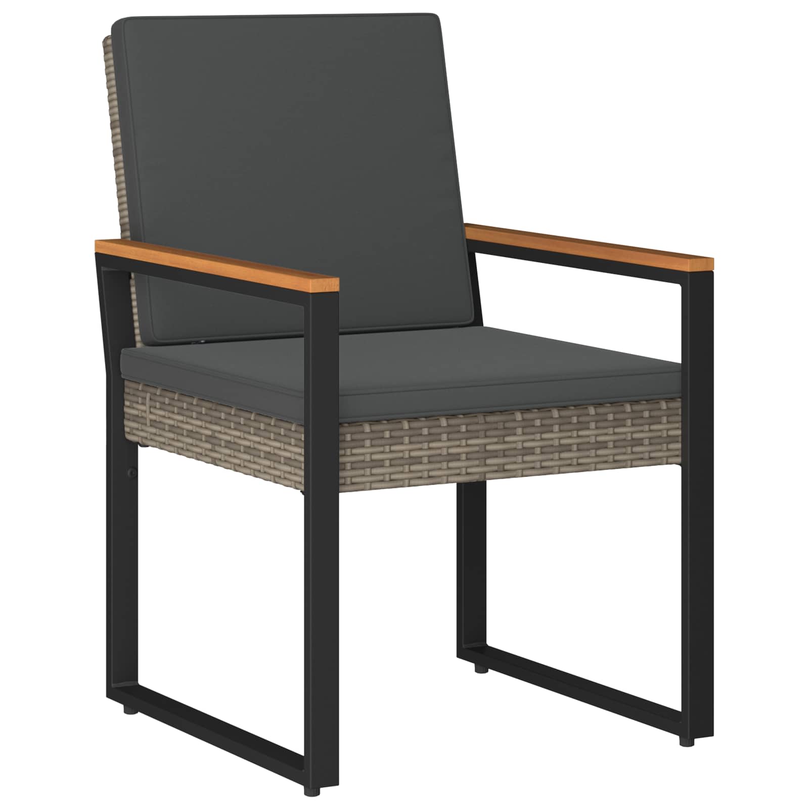 Outdoor Furniture Set 4 pcs Grey and Dark Grey Poly Rattan