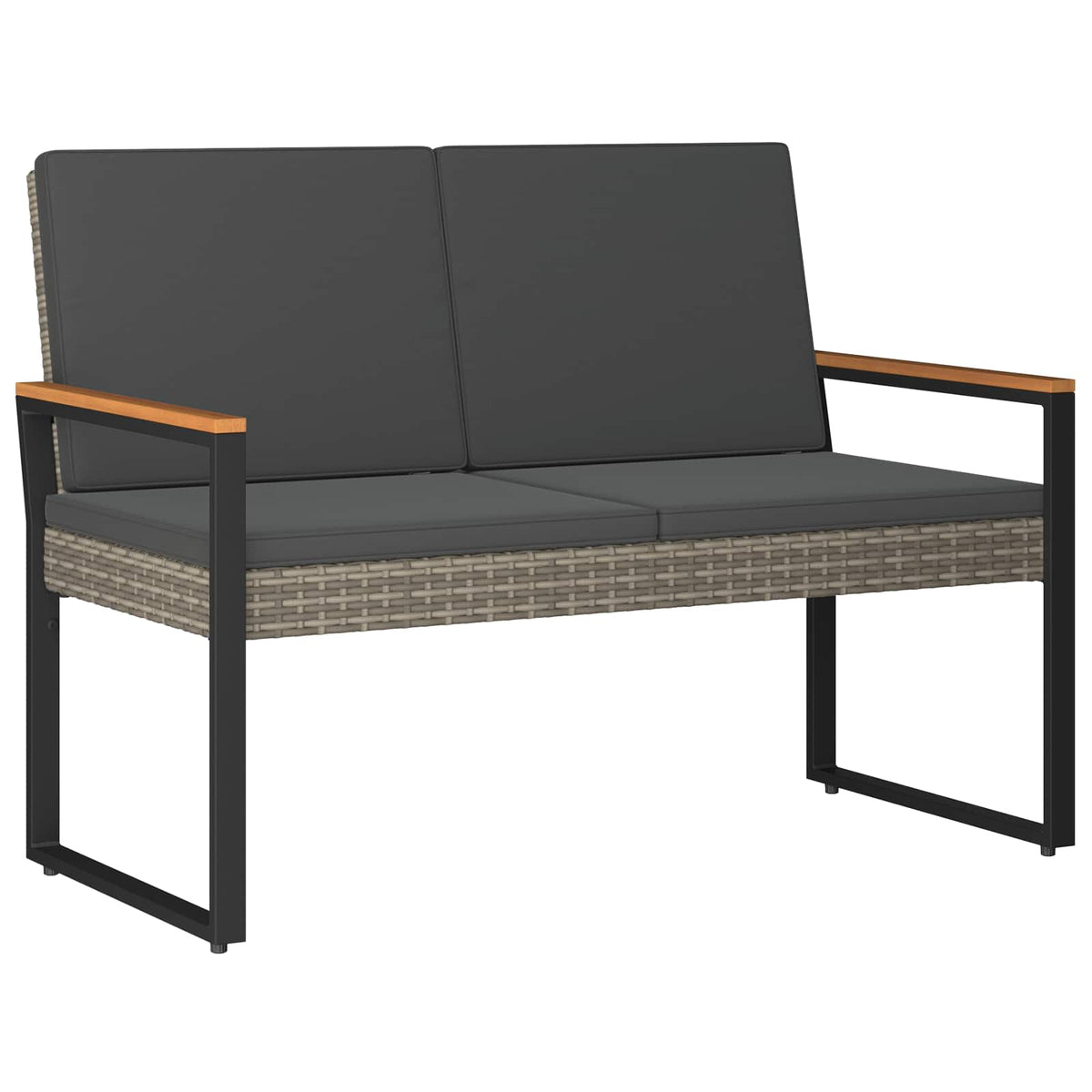 Outdoor Furniture Set 4 pcs Grey and Dark Grey Poly Rattan